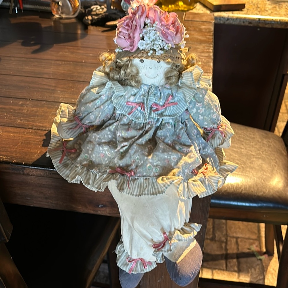 Vintage House Of Lloyd Auntie Blossom Stuffed Doll Shelf Sitter